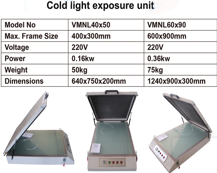 UV exposure unit with vacuum