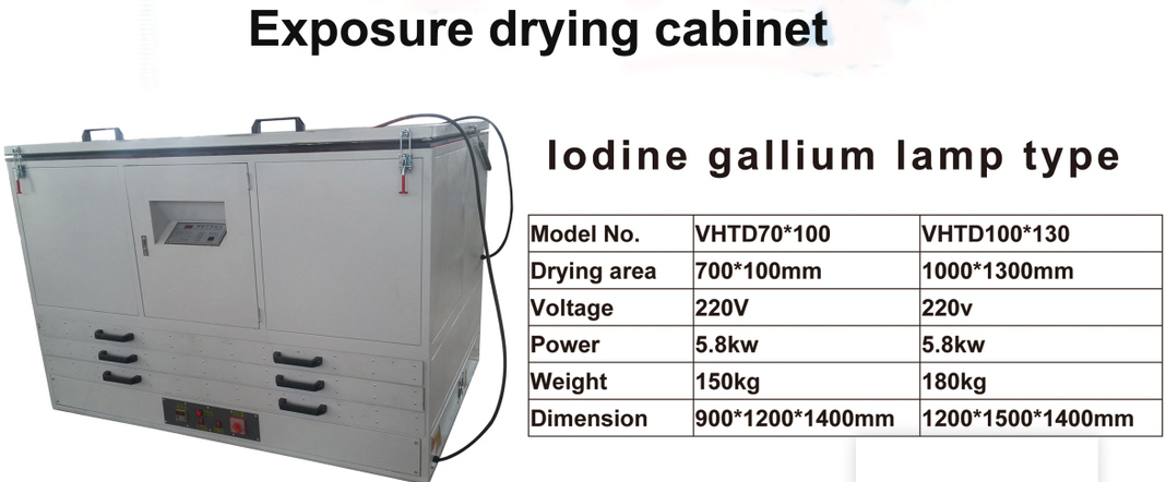 Drying cabinet with exposure machine for screen