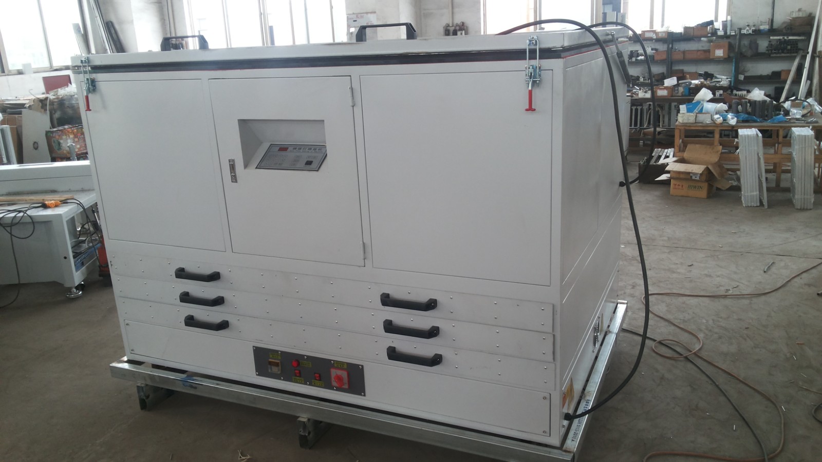 Drying cabinet with exposure machine for screen