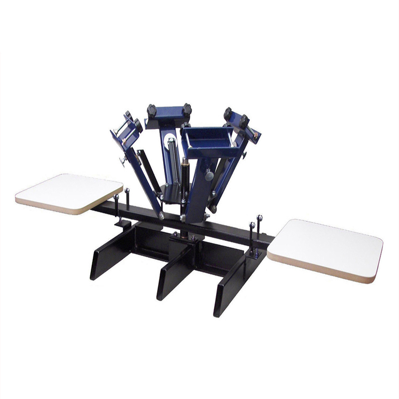 best quality 4 color 2 station screen printing machine