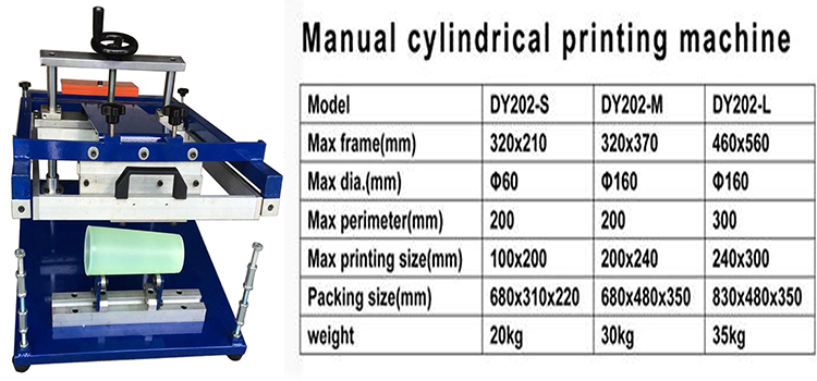 High quality cylindrical manual screen printing machine for mugs