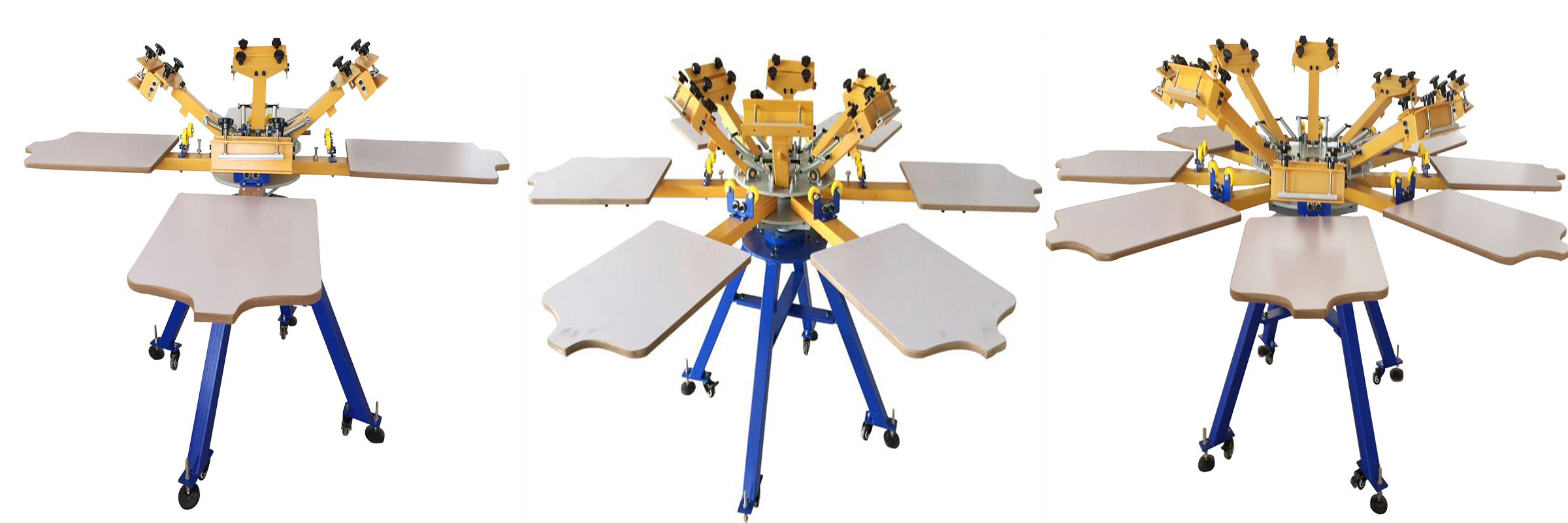 8 color 8 station screen printing machine