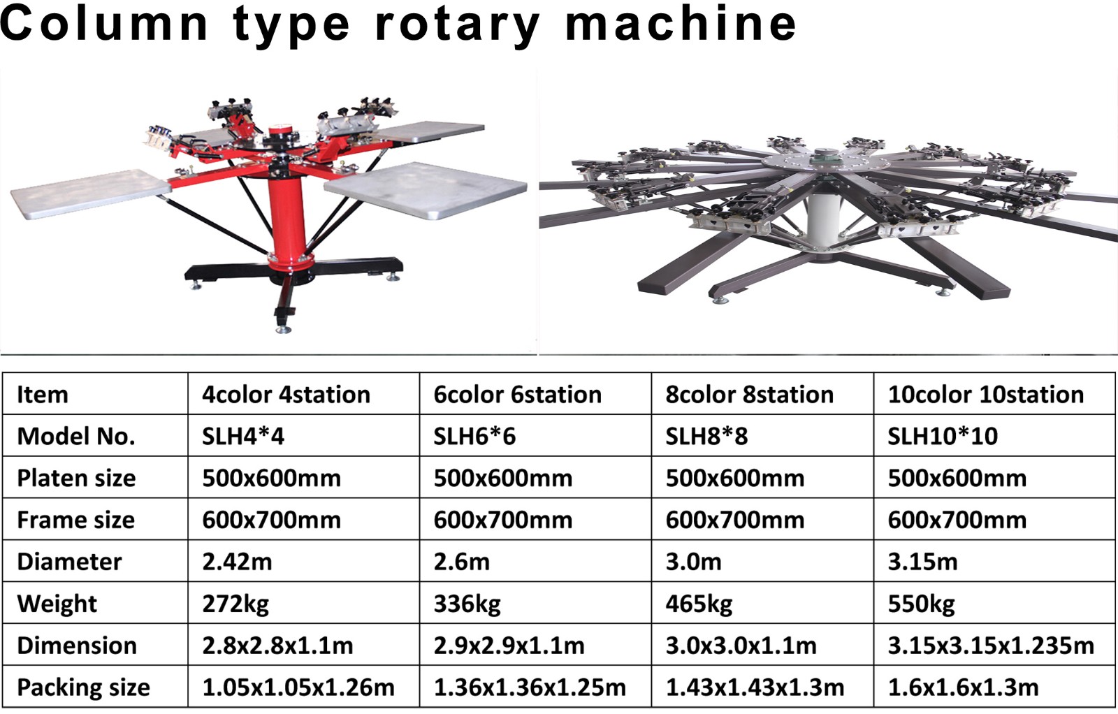 500x600mm platen  screen printing machine