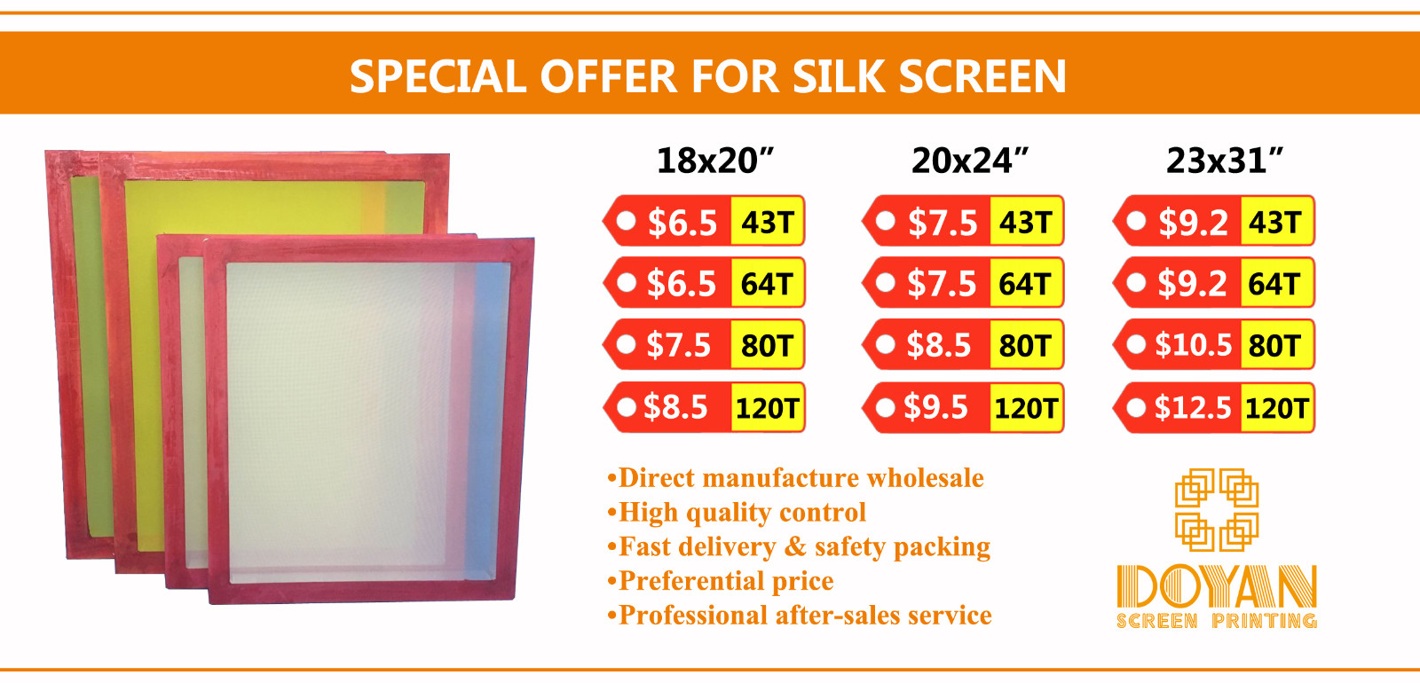 August promotion High quality pre-stretched screen with mesh